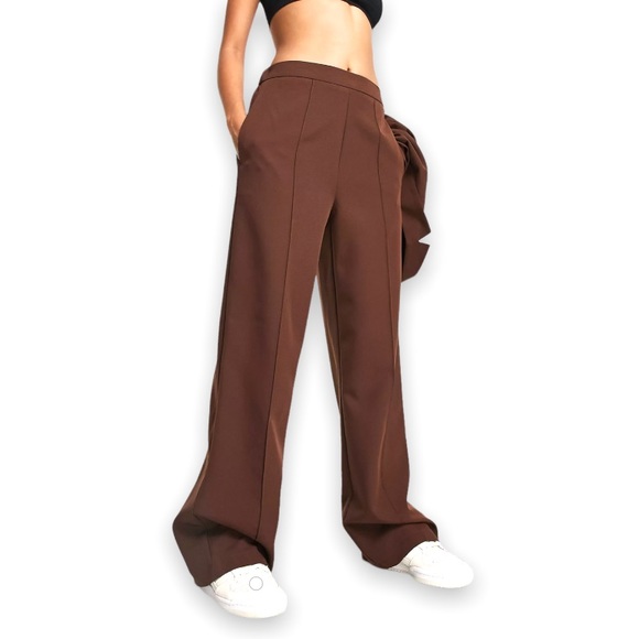 Shinestar Pants - Shinestar Woman’s Tan Tailored Khaki Pleated Dress Pants Elastic Waist Band